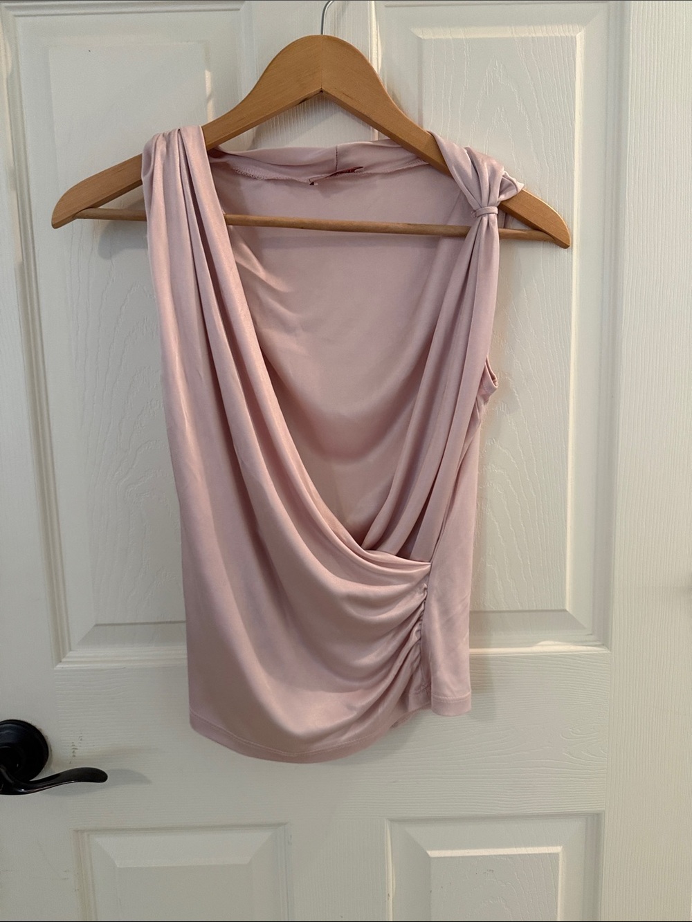 Draped Sleeveless Tank Top - Blush Pink